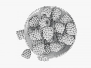 Blackberry in bowl Modello 3D