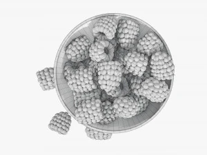 Blackberry in bowl 3D Model