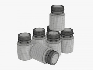 Color gouache paint jars Modelo 3D