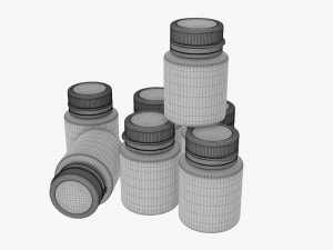 Color gouache paint jars Modelo 3D