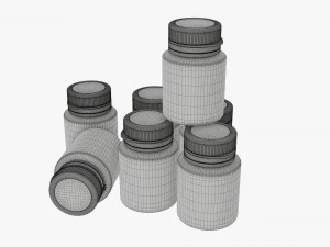 Color gouache paint jars 3D Model