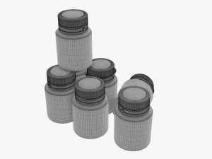 Color gouache paint jars 3D Model
