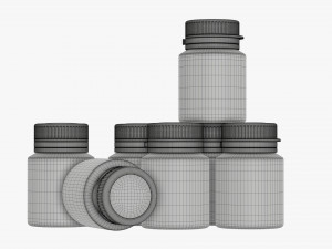 Color gouache paint jars Modelo 3D