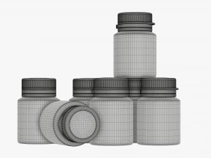 Color gouache paint jars 3D Model