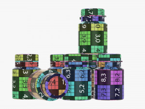 Color gouache paint jars Modelo 3D