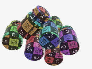 Color gouache paint jars Modelo 3D