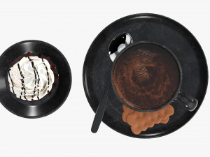 Cupcake with coffee and cookies Modelo 3D