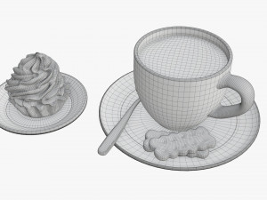 Cupcake with coffee and cookies Modelo 3D