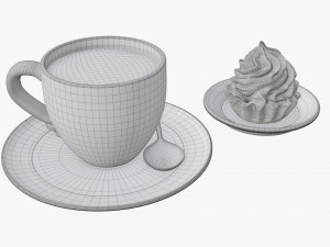 Cupcake with coffee and cookies Modelo 3D