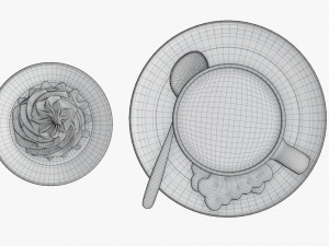 Cupcake with coffee and cookies Modelo 3D