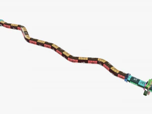 Curved weight bar 3D Model