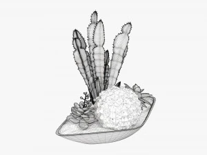 Decorative plant composition 01 3D Model