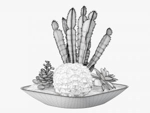 Decorative plant composition 01 Modelo 3D