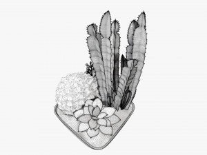 Decorative plant composition 01 Modelo 3D