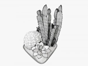 Decorative plant composition 01 3D Model