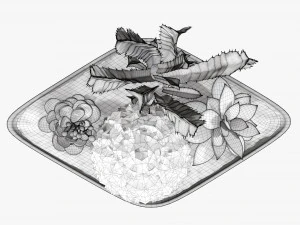 Decorative plant composition 01 3D Model