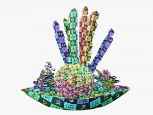 Decorative plant composition 01 3D Model