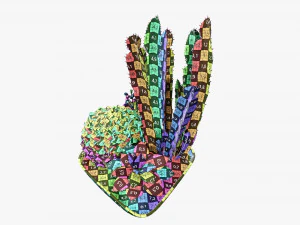 Decorative plant composition 01 3D Model