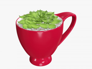 Decorative plant in cup 3D Model