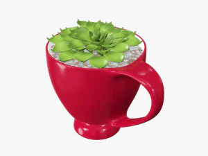 Decorative plant in cup 3D Model