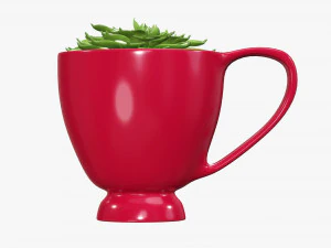 Decorative plant in cup 3D Model
