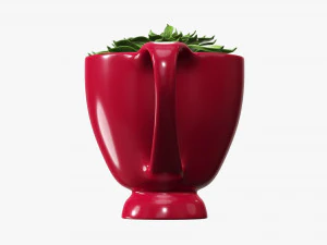 Decorative plant in cup 3D Model
