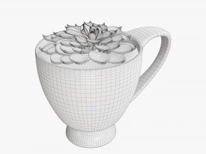 Decorative plant in cup 3D Model