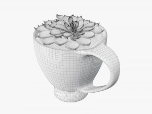 Decorative plant in cup 3D Model