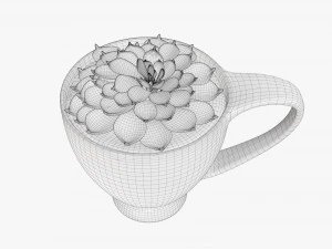 Decorative plant in cup 3D Model
