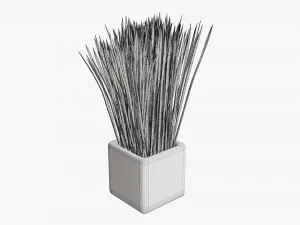 Декоративная длинная трава в горшках 3D Модель