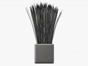 Декоративная длинная трава в горшках 3D Модель