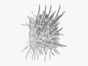 Decorative potted long grass Modelo 3D