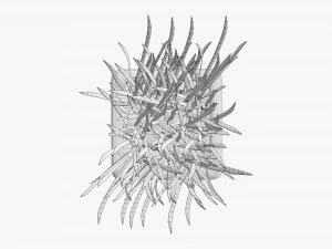 Декоративная длинная трава в горшках 3D Модель