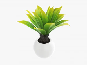 Decorative potted palm 01 3D Model