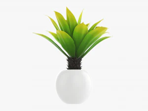 Decorative potted palm 01 3D Model