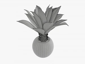 Decorative potted palm 01 3D Model