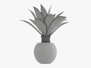Decorative potted palm 01 3D Model