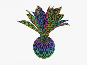 Decorative potted palm 01 3D Model