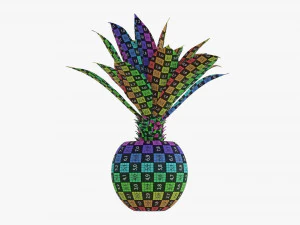 Decorative potted palm 01 3D Model