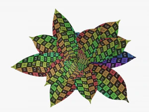 Decorative potted palm 01 3D Model