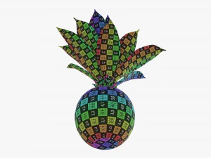 Decorative potted palm 01 3D Model