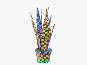 Decorative potted plant 02 3D Model