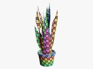 Decorative potted plant 02 3D Model