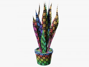 Decorative potted plant 02 3D Model