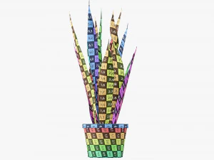 Decorative potted plant 02 3D Model
