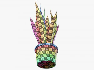 Decorative potted plant 02 3D Model