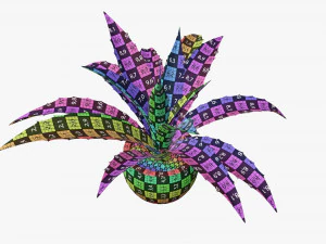 Decorative potted plant 04 3D Model