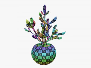 Decorative potted plant 08 3D Model
