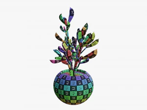 Decorative potted plant 08 3D Model