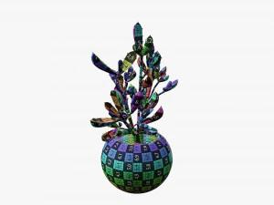 Decorative potted plant 08 3D Model